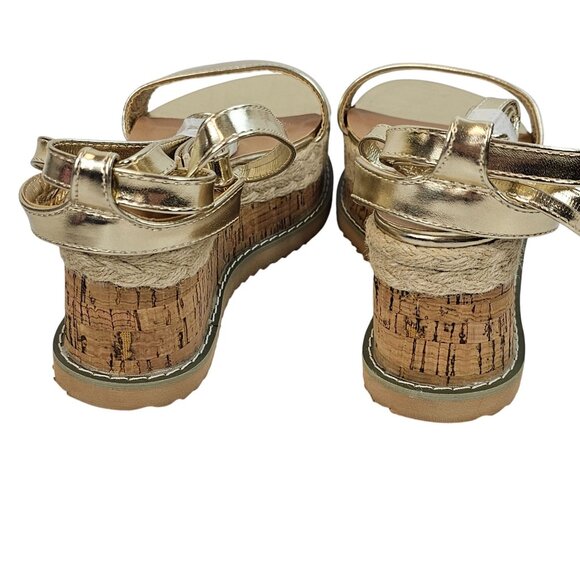 Pretty Little Thing Metallic Gold Boho Cottagecore Platform Chunky Sandals 3/36 - Picture 10 of 15